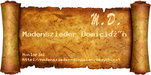 Madenszieder Domicián névjegykártya